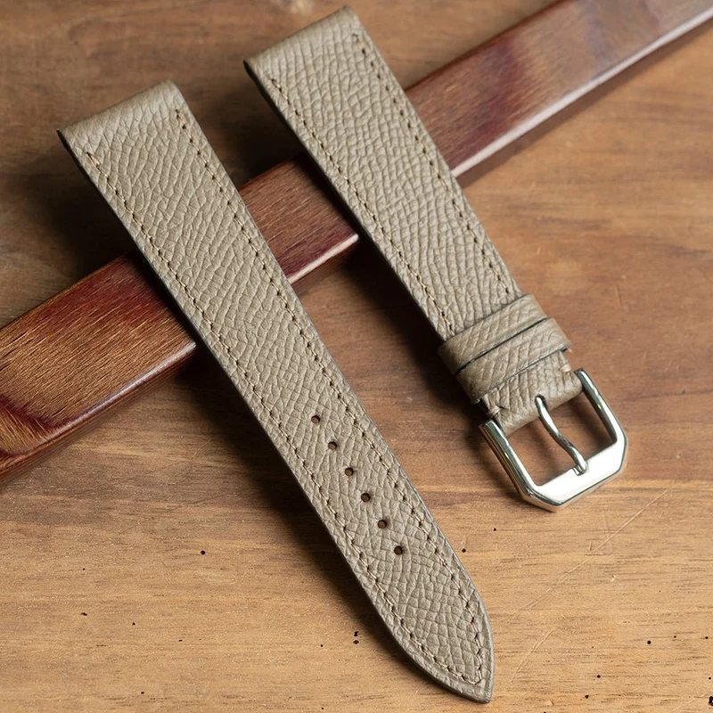 Bracelet de montre veau grainé taupe