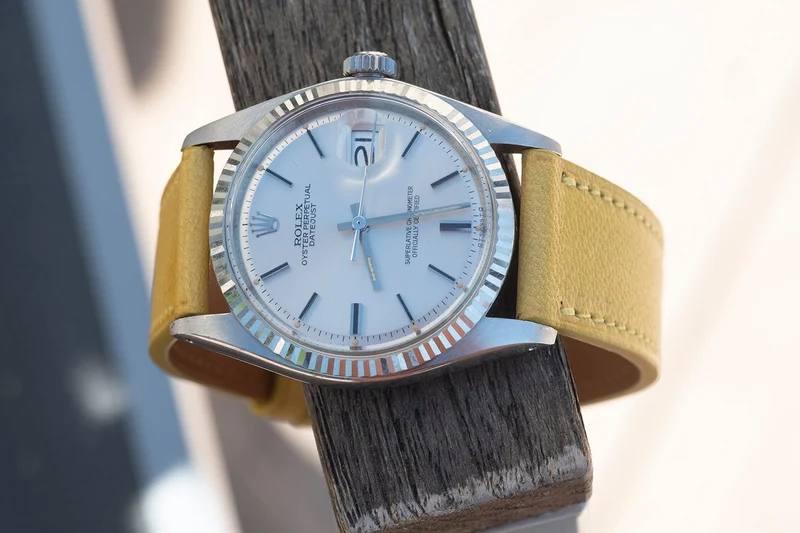 Bracelet de montre chèvre jaune