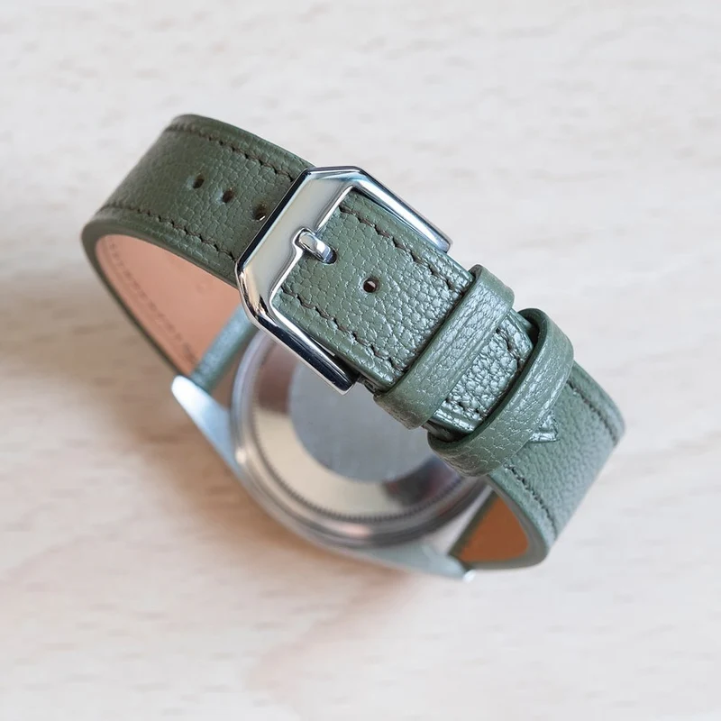 Bracelet cuir de chèvre avocat