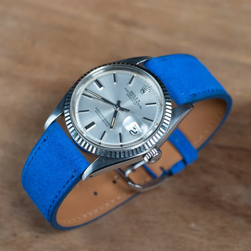Bracelet suède bleu éléctrique