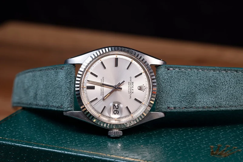 Bracelet de montre suède vert