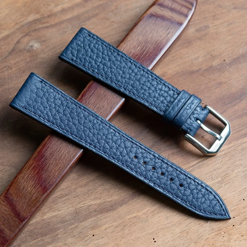 Bracelet de montre taurillon bleu