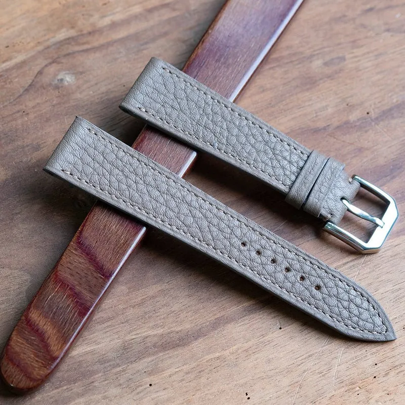 Bracelet de montre taurillon taupe