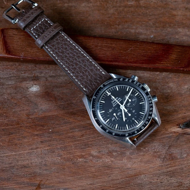 Bracelet de montre taurillon chocolat