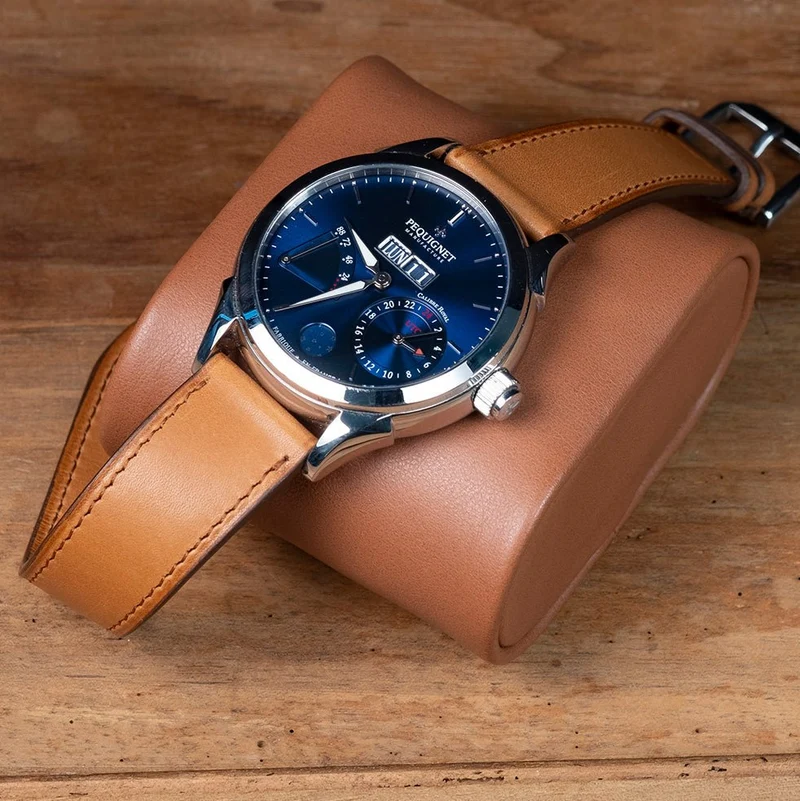 Bracelet de montre veau sellier naturel