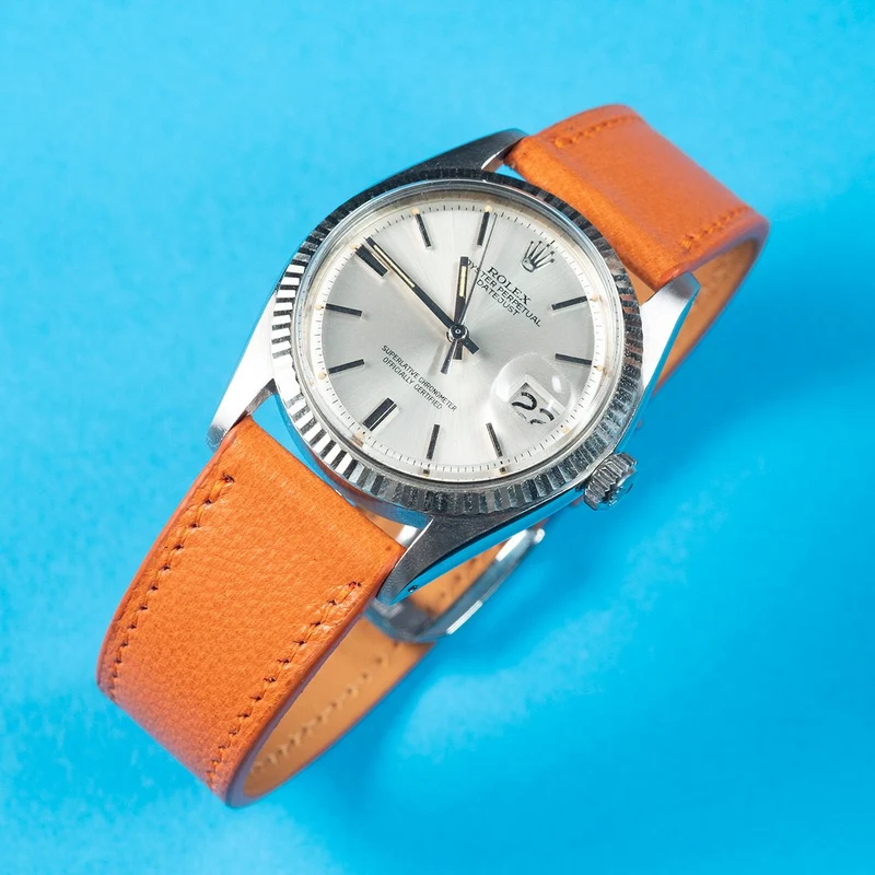 Bracelet de montre veau orange