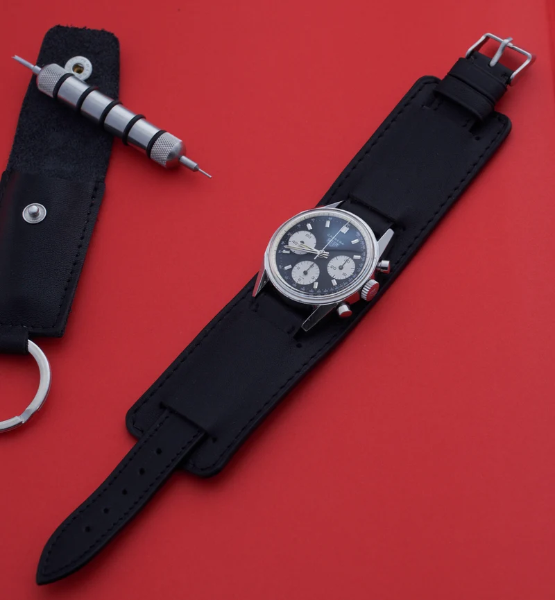 Bracelet newman veau sellier noir