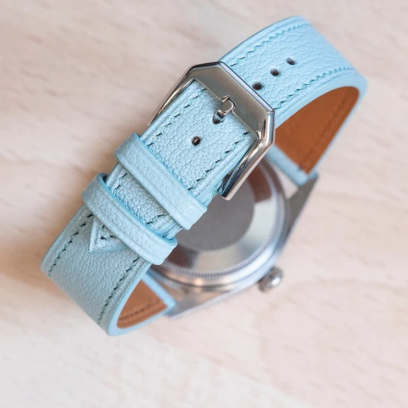 Bracelet chèvre bleu azur