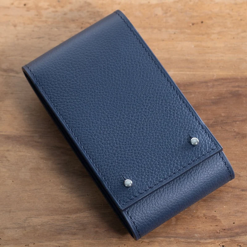 Etui une montre veau grainé marine