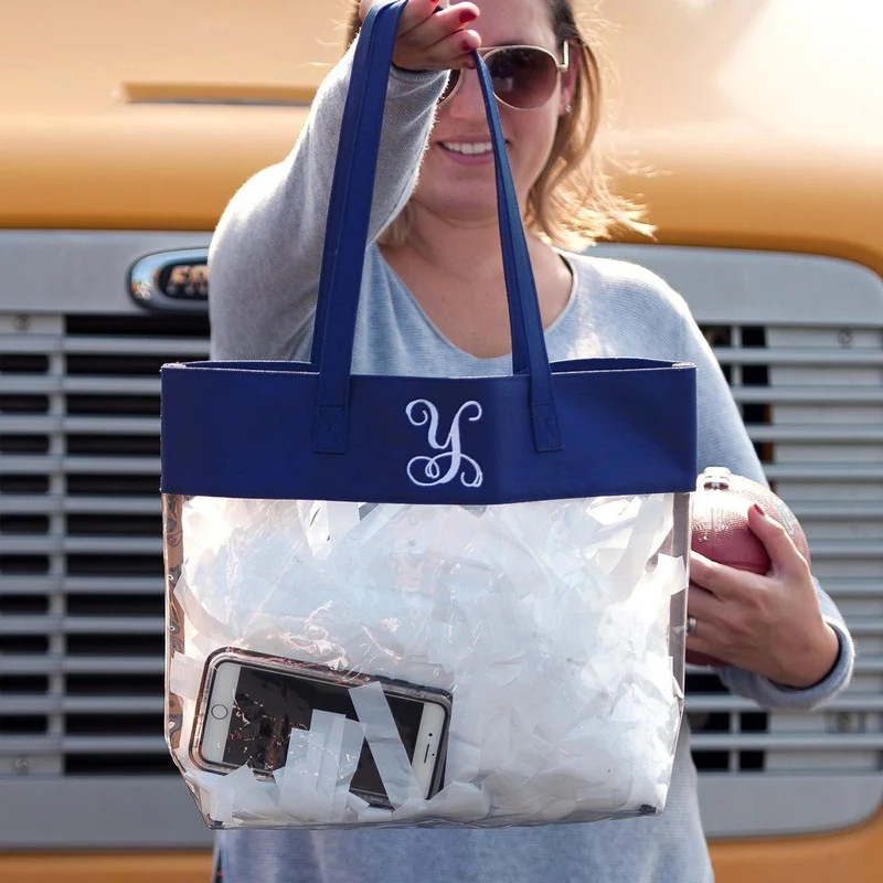 Navy Clear Tote - Personalized