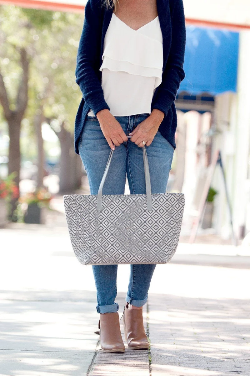 Grey Diamond Charlotte Purse - Personalized