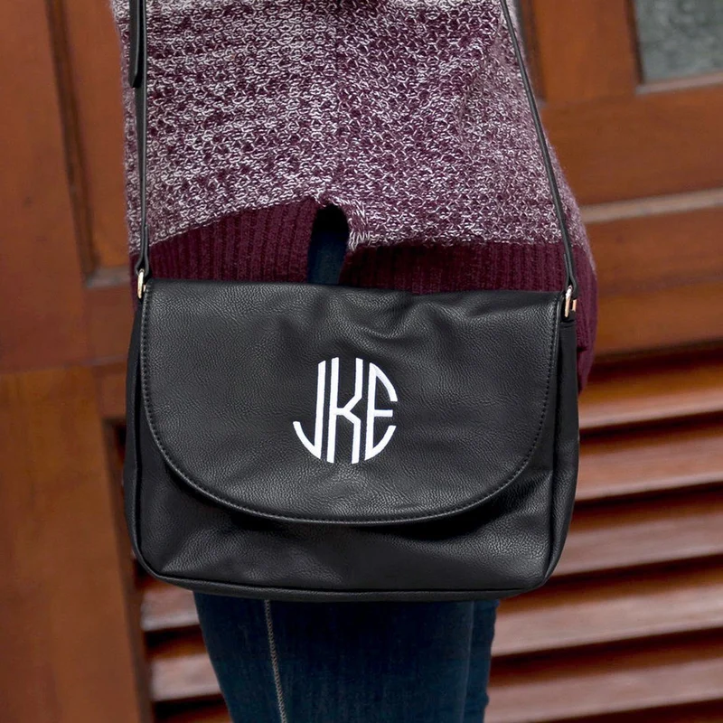 Black Anna Crossbody Bag - Personalized