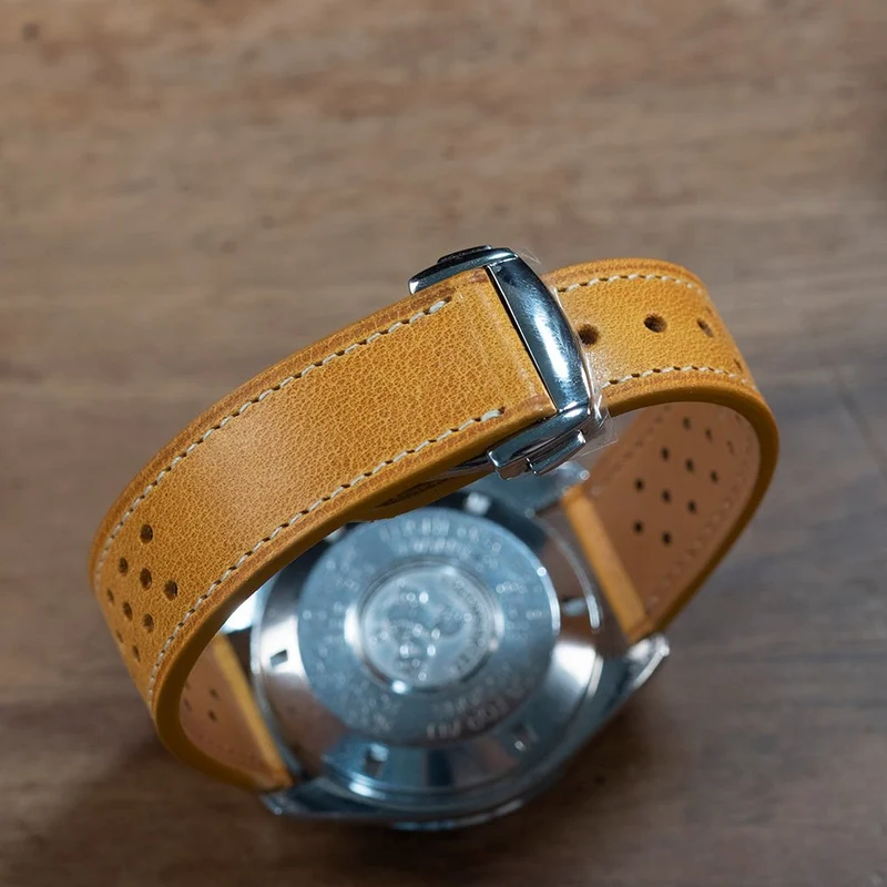 Bracelet racing Tuscany ocre compatible boucle déployante omega