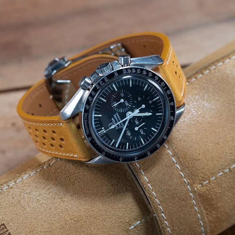 Bracelet racing Tuscany ocre compatible boucle déployante omega