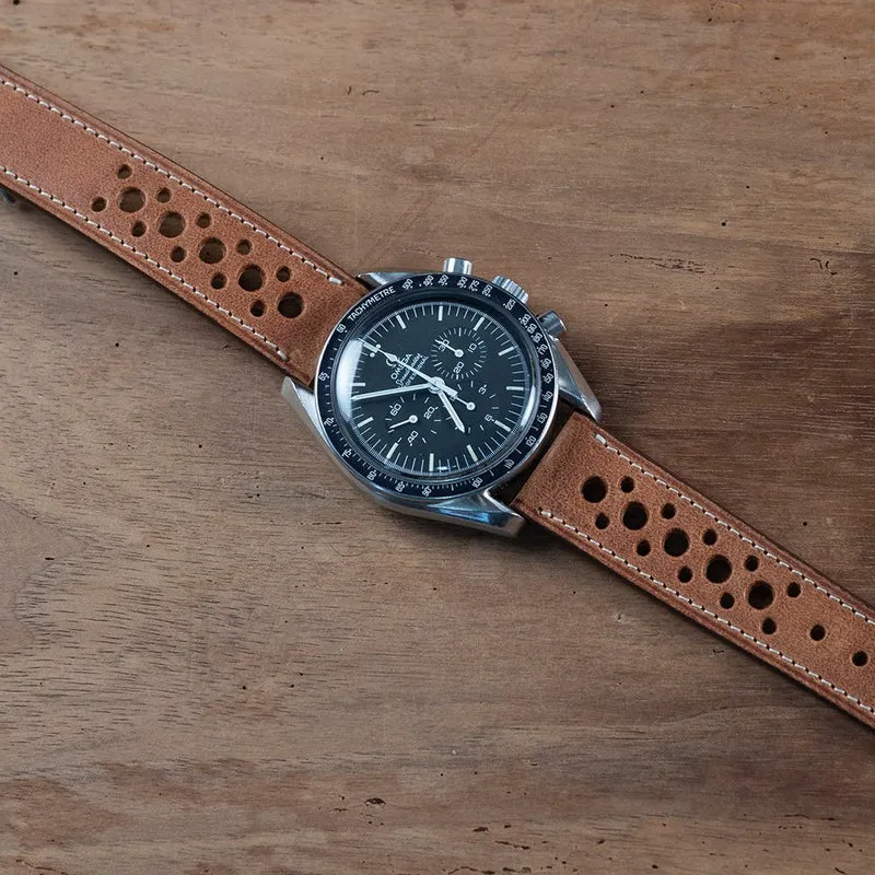 Bracelet rallye Tuscany marron compatible boucle déployante omega