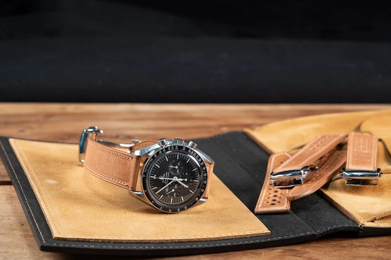 Bracelet Tuscany camel compatible boucle déployante omega