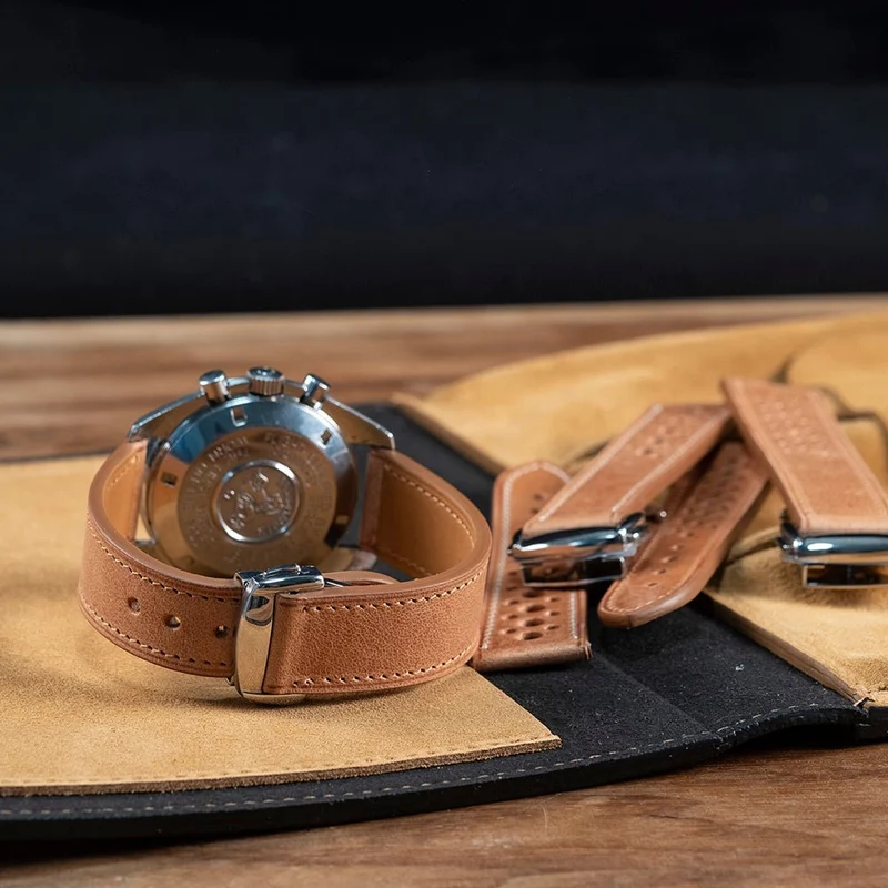 Bracelet Tuscany camel compatible boucle déployante omega
