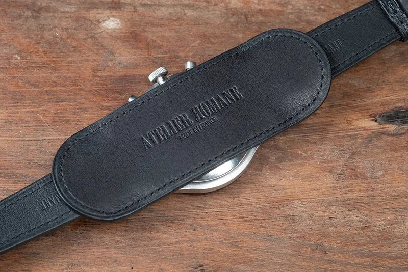 Bracelet Officier Bund Pigskin noir brillant