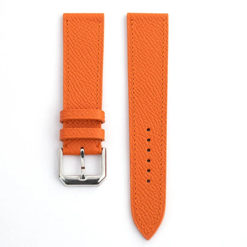 Bracelet de montre veau grainé orange