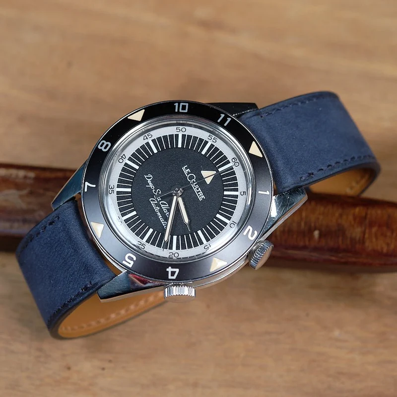 Bracelet anses courbe nubuck bleu marine