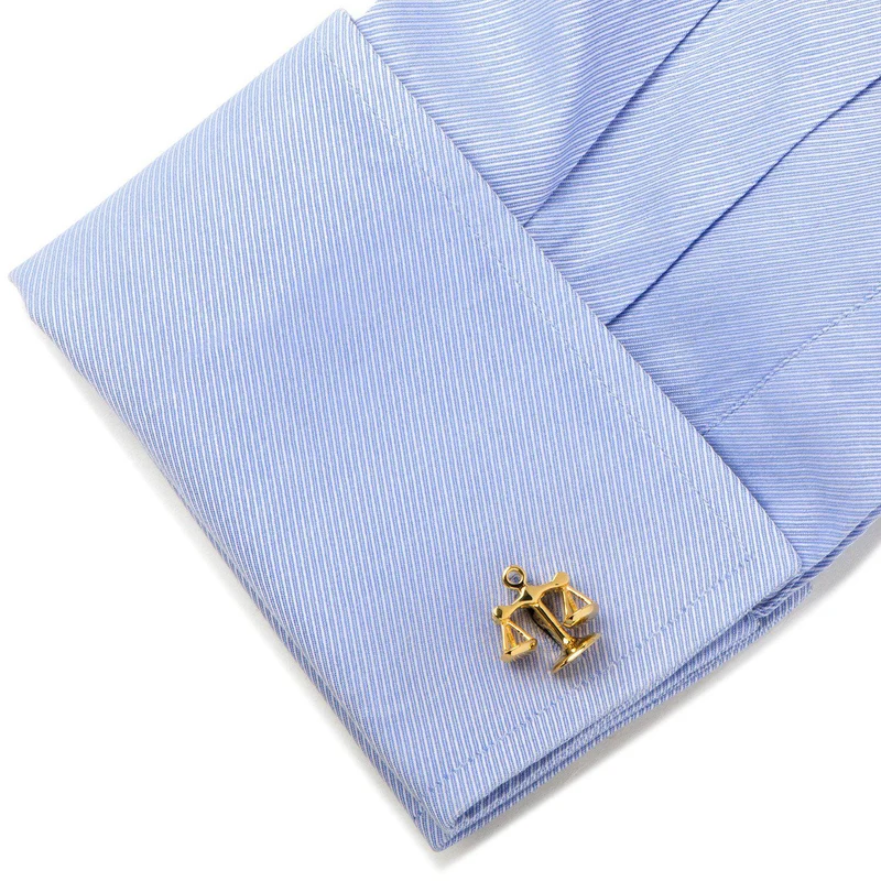 Moving Parts Scales of Justice Cufflinks - Gold