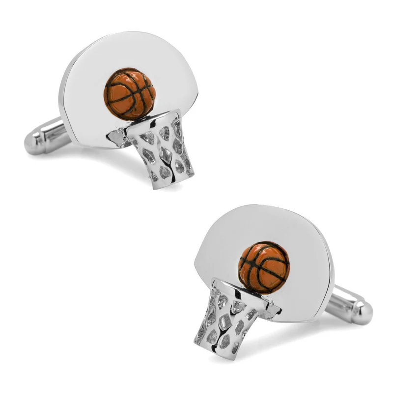 3D Basketball Hoop Cufflinks