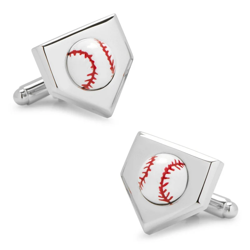 3D Baseball Home Plate Cufflinks