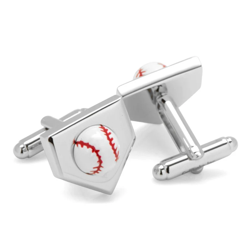 3D Baseball Home Plate Cufflinks