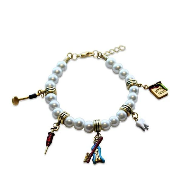 Dental Assistant Charm Bracelet in Gold