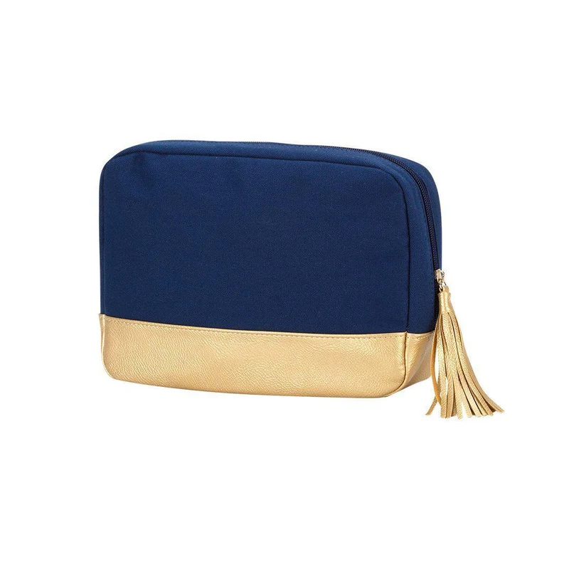 Navy Cabana Cosmetic Bag - Personalized
