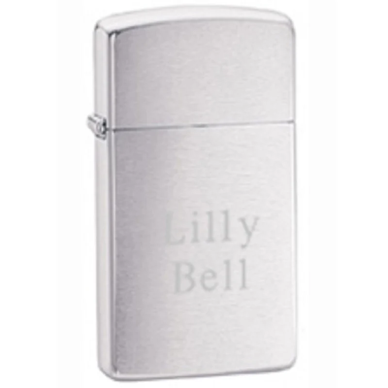 Zippo Personalized Brushed Slim Lighter