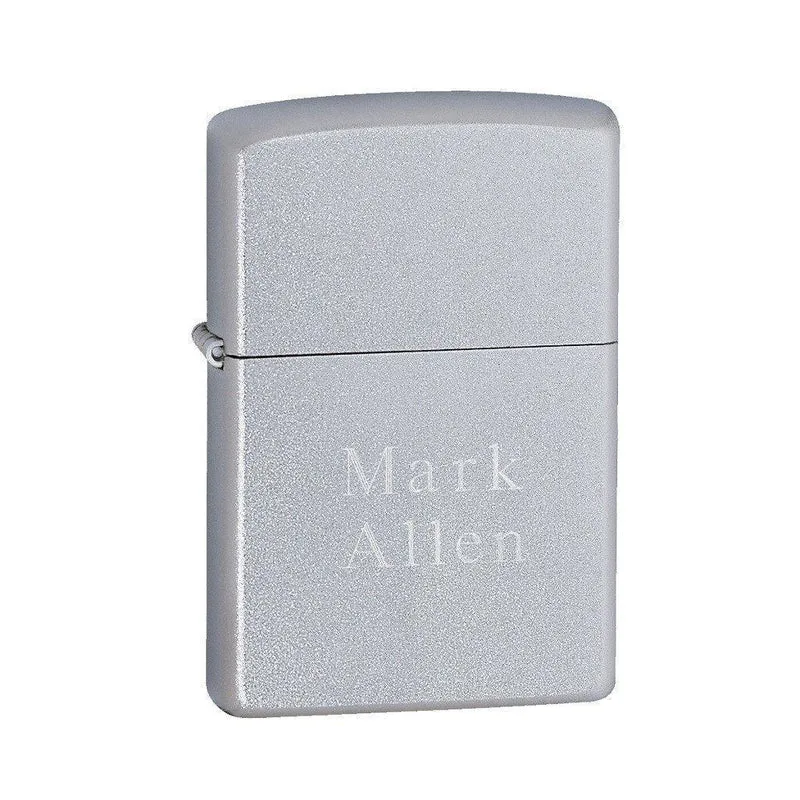 Zippo Personalized Satin Chrome Lighter