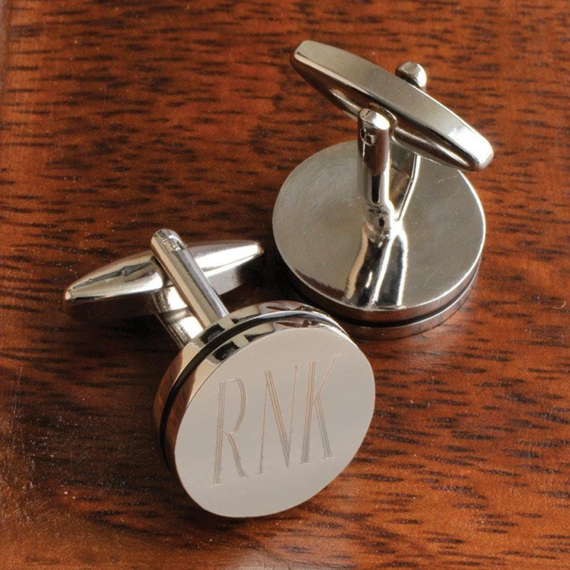 Black Leather Wallet and Pin Stripe Cufflinks Personalized Set