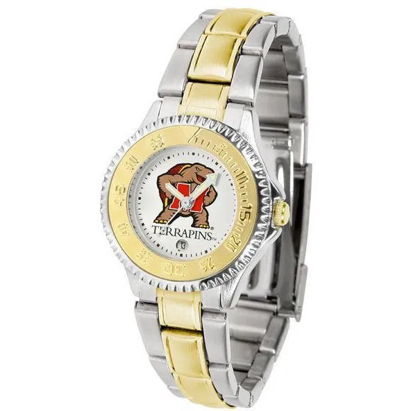 Maryland Terrapins Ladies Competitor Two-Tone Band Watch
