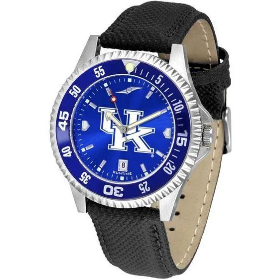 Kentucky Wildcats Mens Competitor Ano Poly/Leather Band Watch w/ Colored Bezel