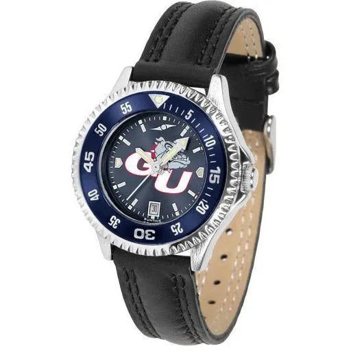 Gonzaga Bulldogs Ladies Competitor Ano Poly/Leather Band Watch w/ Colored Bezel