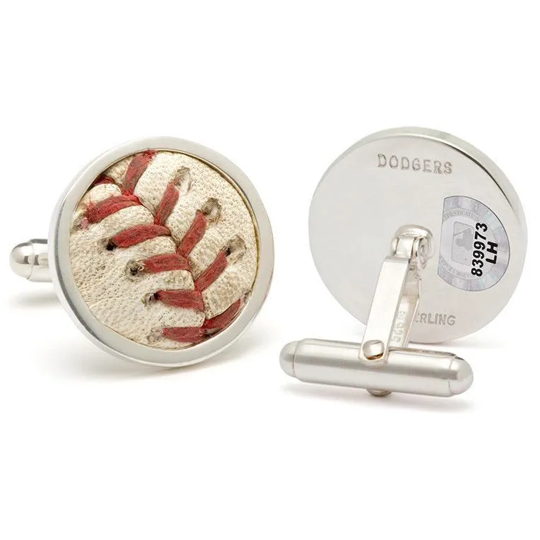 Los Angeles Dodgers Authenticated Game Used Baseball Stitches Cuff Links