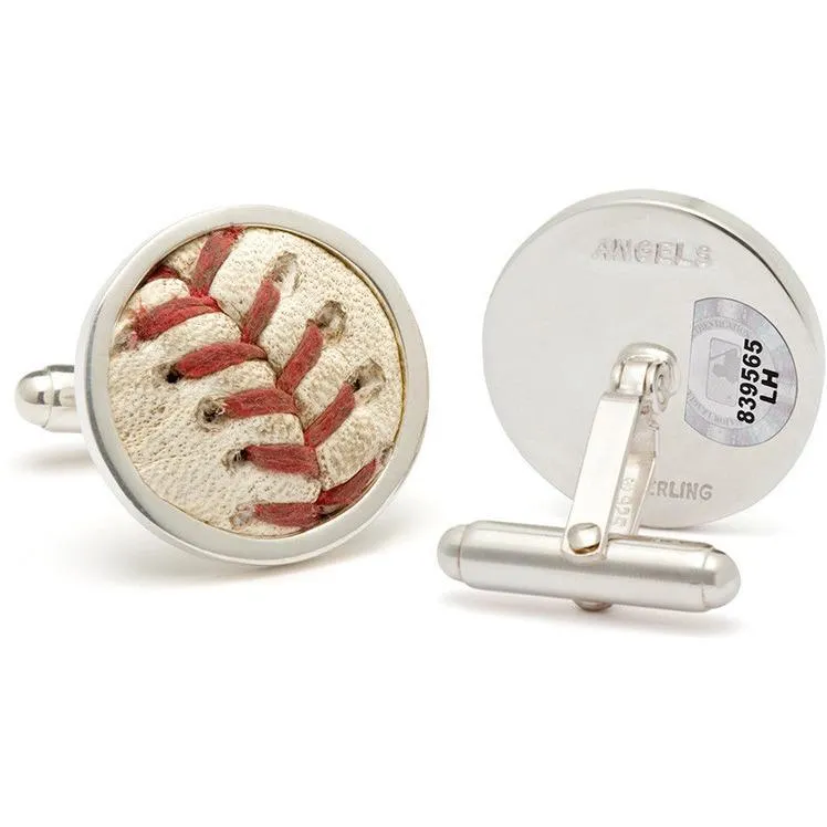 Los Angeles Angels Authenticated Game Used Baseball Stitches Cuff Links