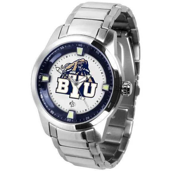 Brigham Young Cougars Men's Titan Stainless Steel Band Watch