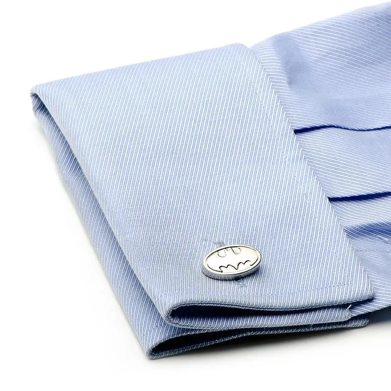 Silver Batman Logo Cufflinks