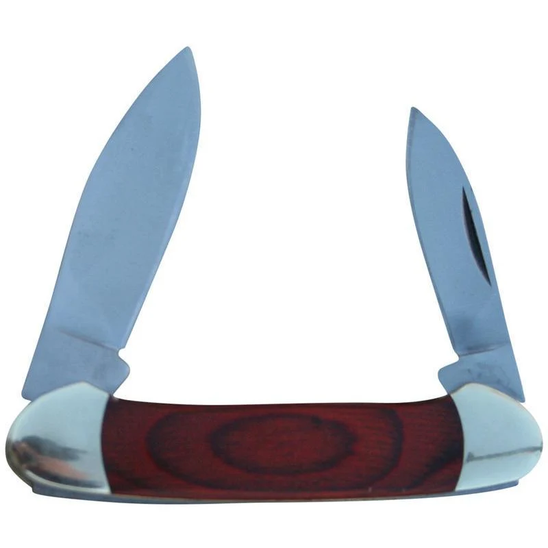 Engraved Century Folding Pocket Knife - Red Grain