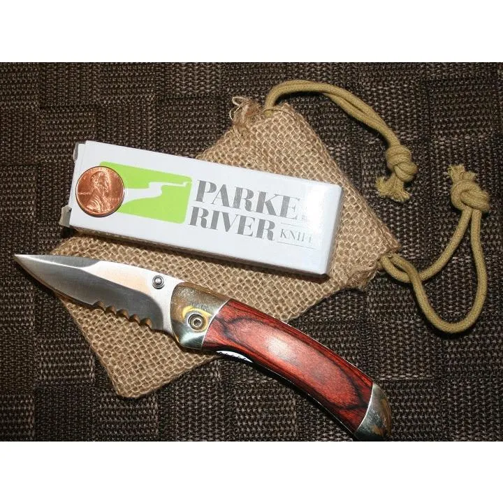 Engraved Classic Folding Pocket Knife - Red Grain