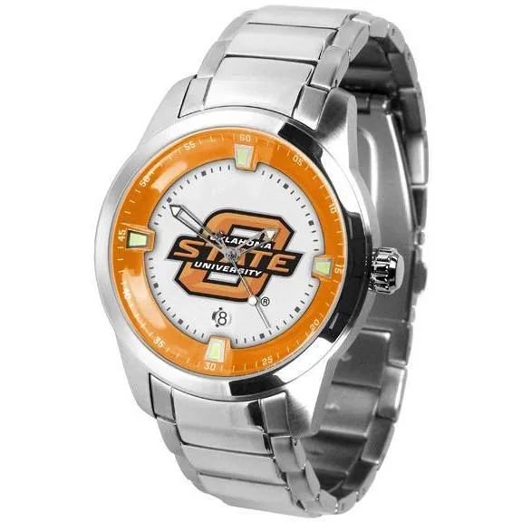 Oklahoma State Cowboys Men's Titan Stainless Steel Band Watch