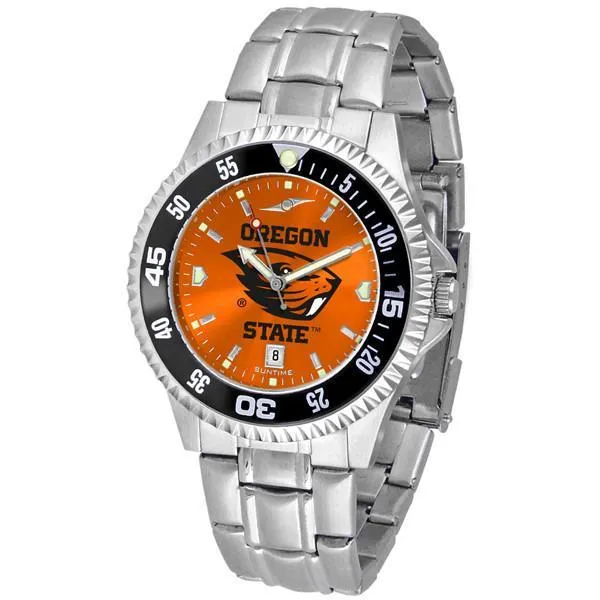 Oregon State Beavers Mens Competitor AnoChrome Steel Band Watch w/ Colored Bezel