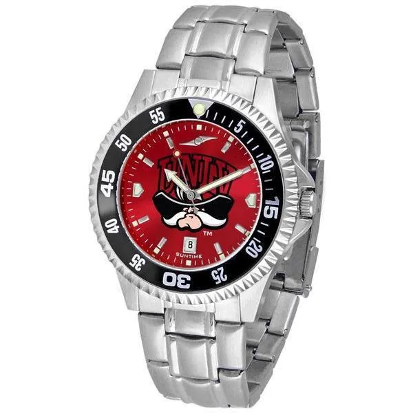Nevada Las Vegas Rebels Mens Competitor AnoChrome Steel Band Watch w/ Colored Bezel