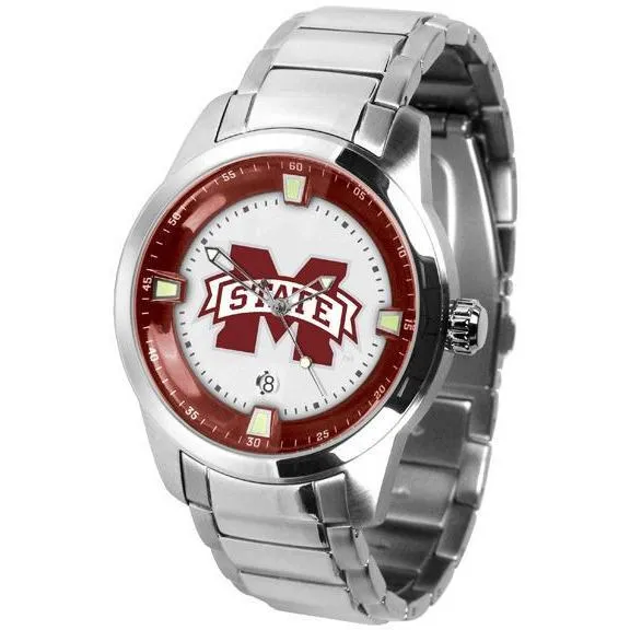 Mississippi State Bulldogs Men's Titan Stainless Steel Band Watch
