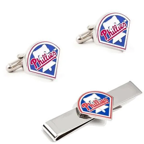 Philadelphia Phillies Cufflinks and Tie Bar Gift Set