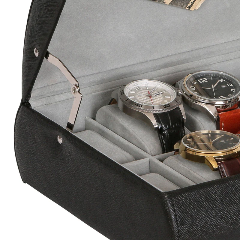 Parker Faux Leather Black Watch Case