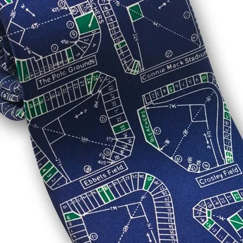 Demolished Baseball Stadiums Silk Necktie