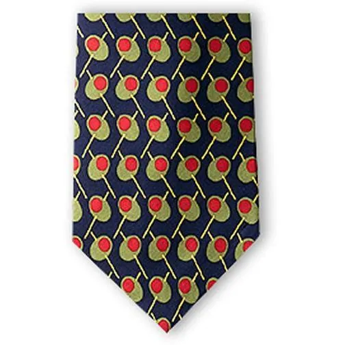 Martini Olives Silk Necktie